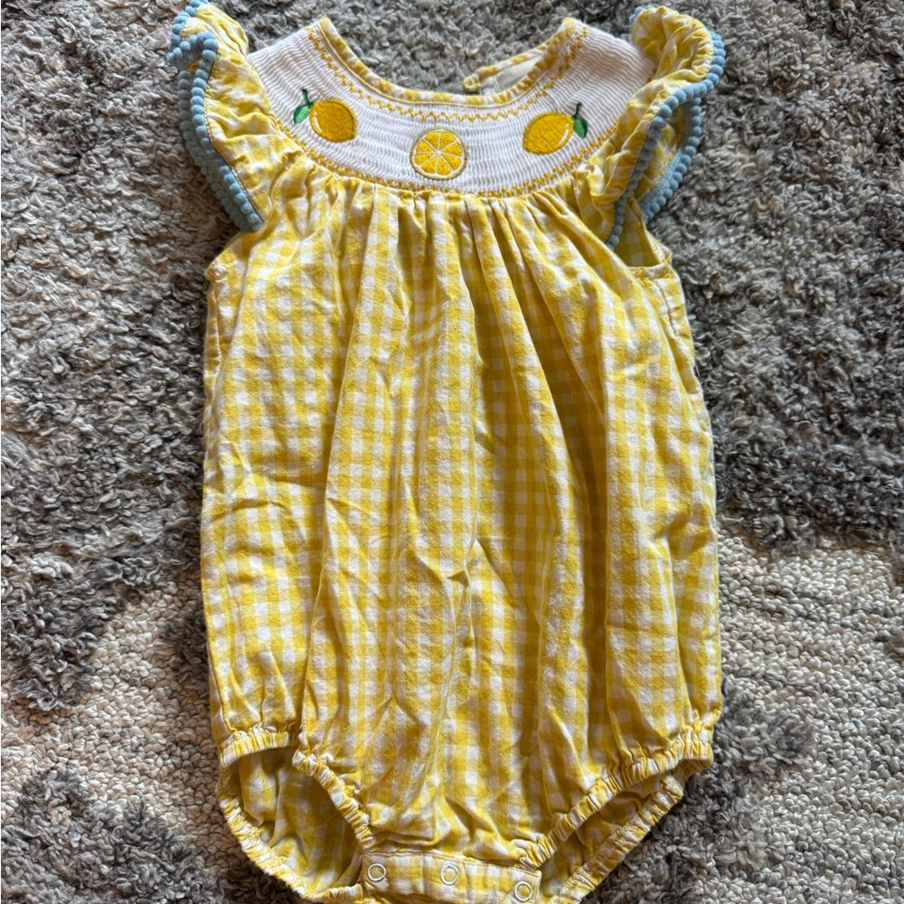 Yellow Gingham Kids One Piece